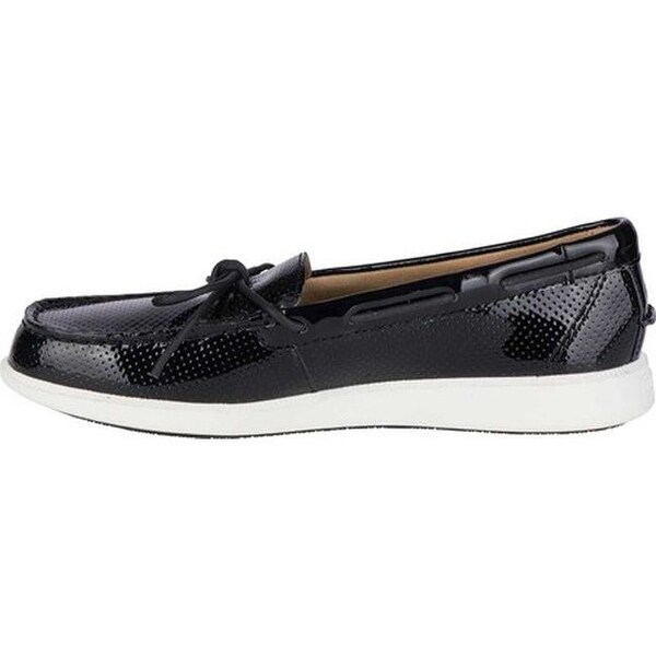 black patent leather sperrys