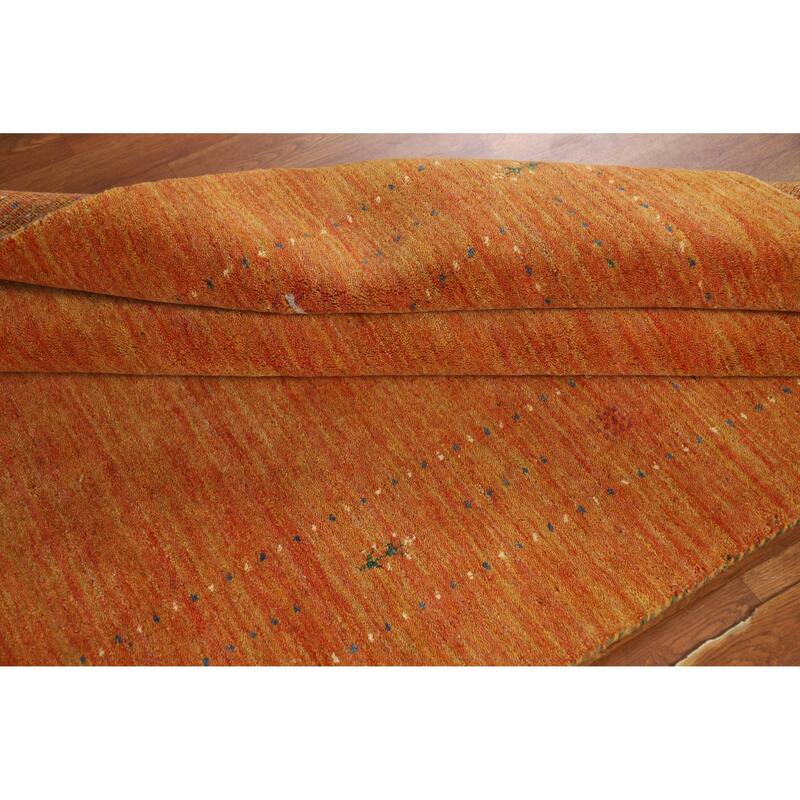 Hand Knotted Oriental 100% Wool Carpet Tribal Tribal Oranges & Rust Gabbeh Area Rug - 7' 8'' X 5' 0''
