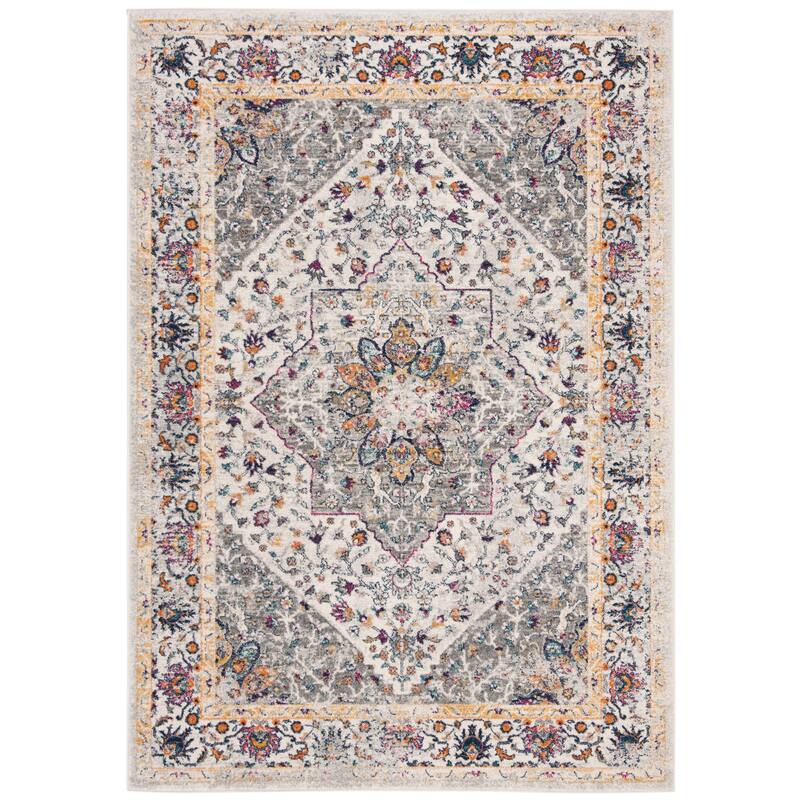 SAFAVIEH Evoke Slavenka Vintage Boho Medallion Rug - 6'7" x 9' - Ivory/Grey