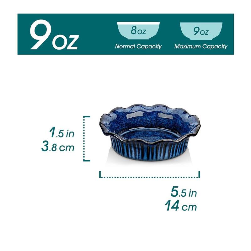 vancasso 6-Piece 5.5'' Corrugated Edge Mini Pie Pans Set(9 Ounce)