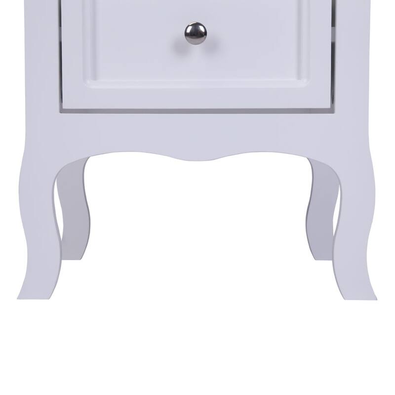 2pcs White NightStands With 2 Drawers