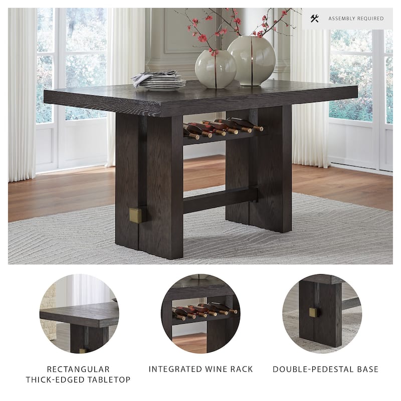 Signature Design by Ashley Burkhaus Dark Brown Rectangular Dining Counter Table - 66"W x 42"D x 36"H
