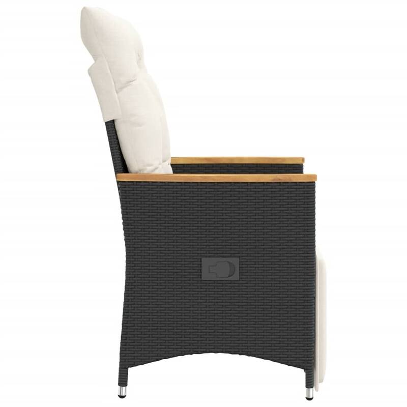 vidaXL Reclining Patio Chairs with Cushions Armchair Outdoor Seating Poly Rattan