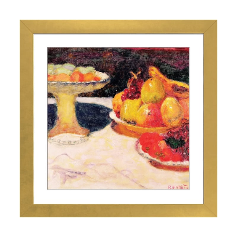 iCanvas "Still Life With A Fruit Bowl, 1933" by Pierre Bonnard - Gold - 16x16x1