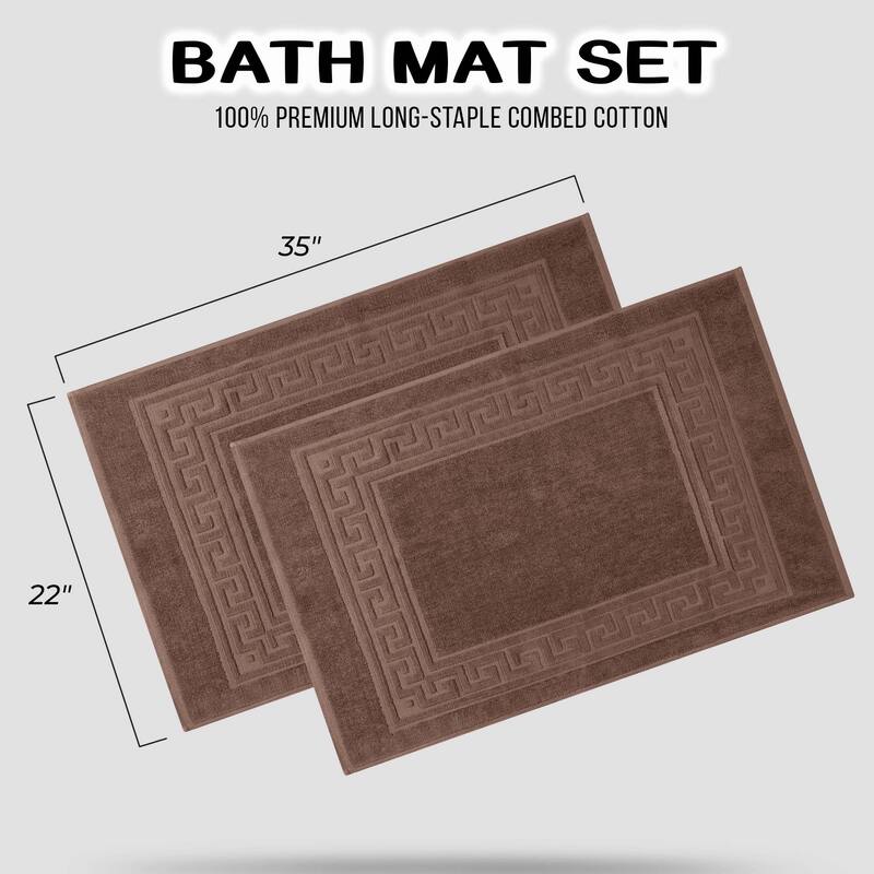 Superior Plush & Absorbent 900 GSM Cotton Bath Mat - (Set of 2)