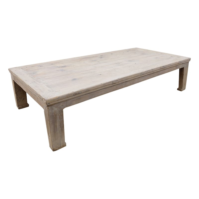 Artissance Extra Large Vintage Ming Coffee Table, Weathered Natural Wood Finish (Size & Finish Vary)