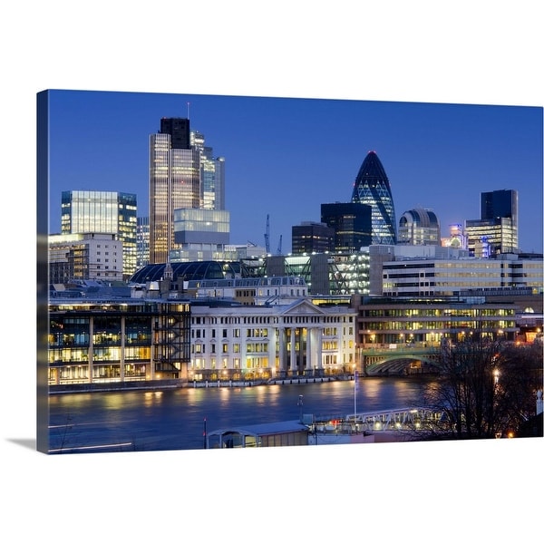 "Cityscape of the City of London at dusk" Canvas Wall Art