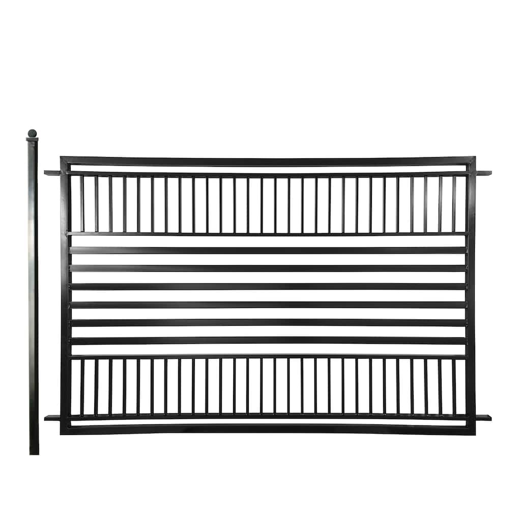 ALEKO Modern Barcelona Style Garden Yard Steel Fence 8 x 5 ft Black