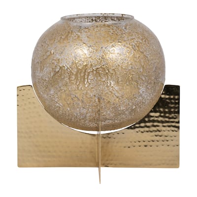 Sagebrook Home Elegance Iron and Glass Candle Holder - Enhance Your Decor