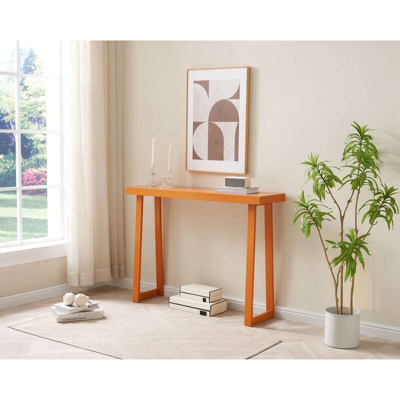 Claude Collection Wood 44" Modern Console Table with Shelf - Honey Ginger
