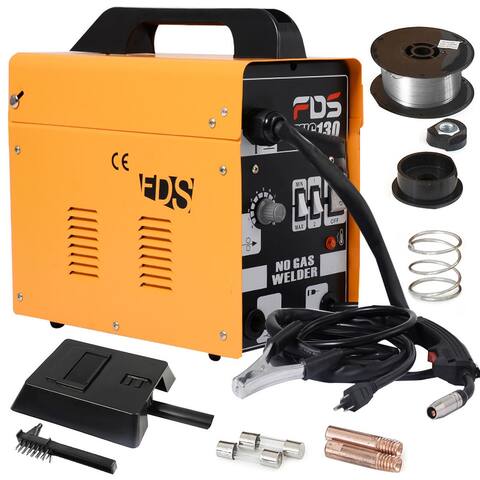 MIG 130 Welder Flux Core Wire Automatic Feed Welding Machine w/ Free