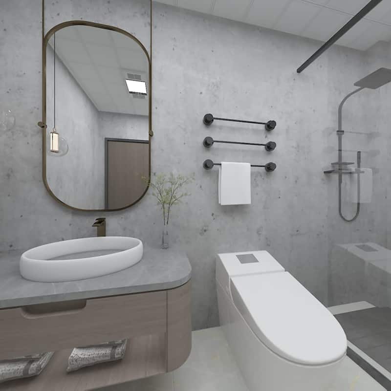 Light Grey Concrete Wall Peel and Stick Wallpaper, 24''x 10'L