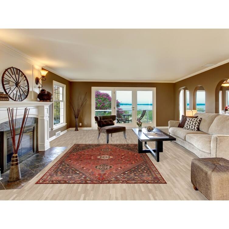 Vegetable Dye Shiraz Persian Vintage Area Rug Hand-Knotted Wool Carpet - 6'0"x 9'11"