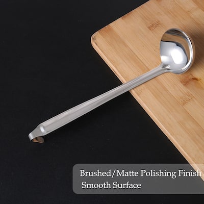 Stainless Steel Soup Spoon Ladle Kitchen Serving Utensil for Cooking Soup Gruel - Silver
