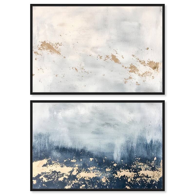Inner Cosmos II Canvas Set of 2 by Art Remedy - 15" x 10" - Black