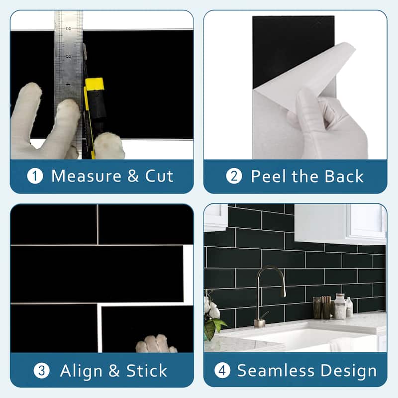 12"×4" Stone Composite Rectangular Mosaic Tile(30pcs)