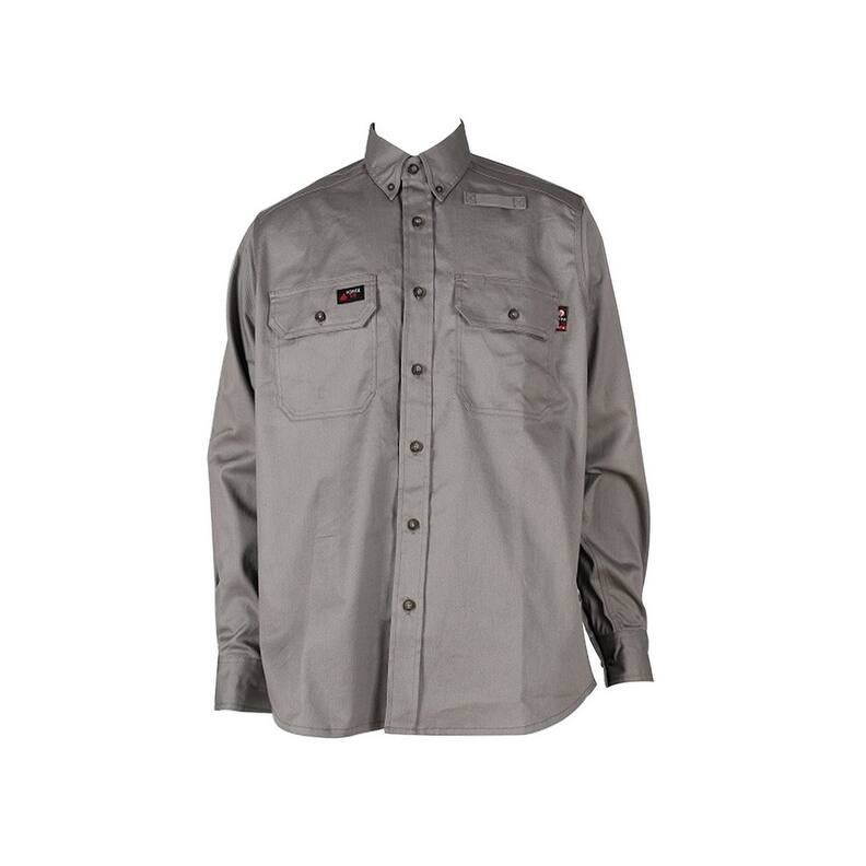 Forge FR Work Shirt Mens L/S Flame Resistant Button Solid MFRLB2PS-024