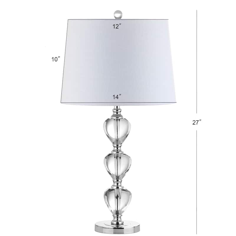 Cole 27" Crystal LED Table Lamp, Clear/Chrome by JONATHAN Y