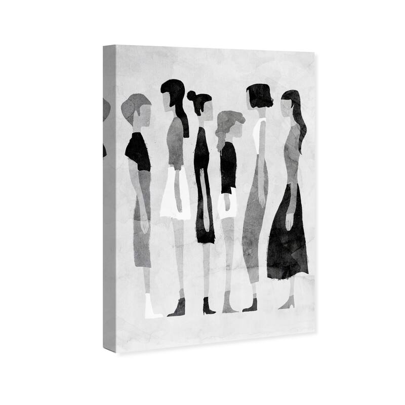 Wynwood Studio Canvas Fashion and Glam Greyscale Lineup Gray and Light Gray Modern & Contemporary Wall Art Canvas Print