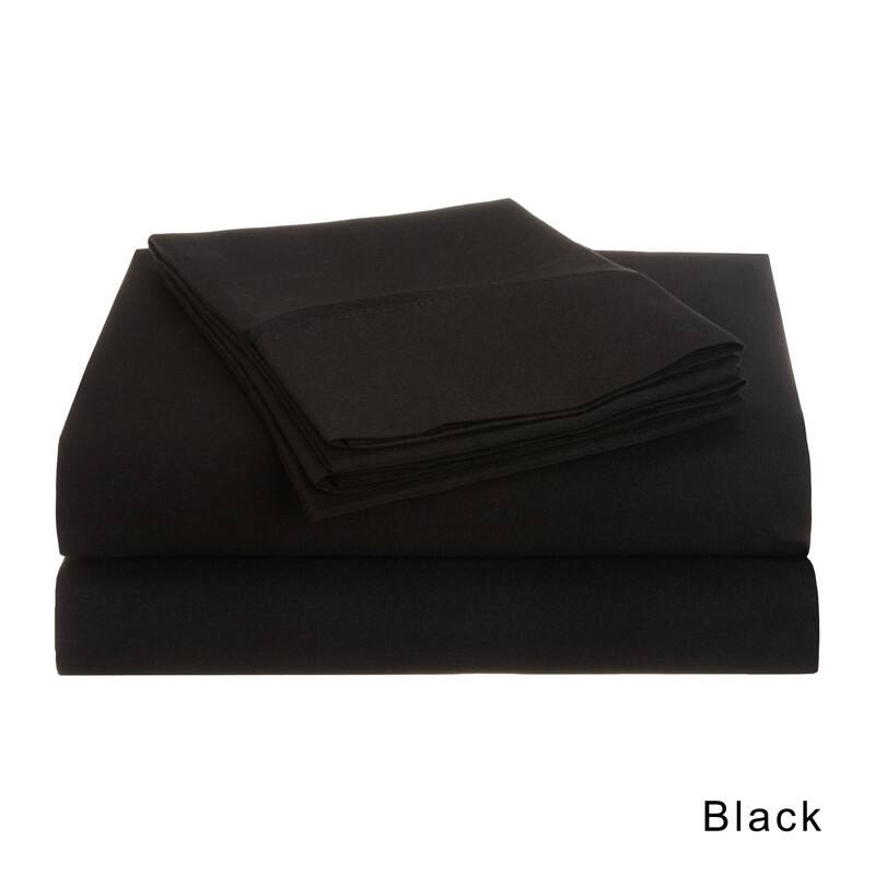 Superior Brushed Microfiber Solid Deep Pocket Sheet Set - Queen - Black