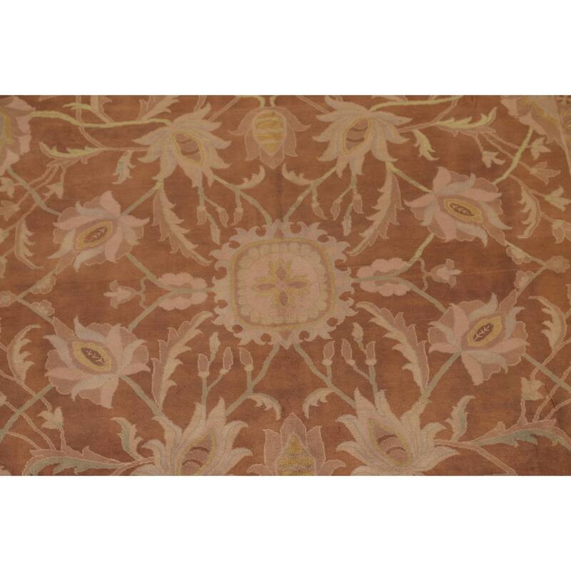 Traditional Floral Agra Indian Area Rug Handmade Wool Carpet - 9'3"x 12'4"