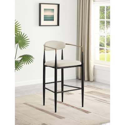 Renfroe Upholstered Stool with Metal Leg