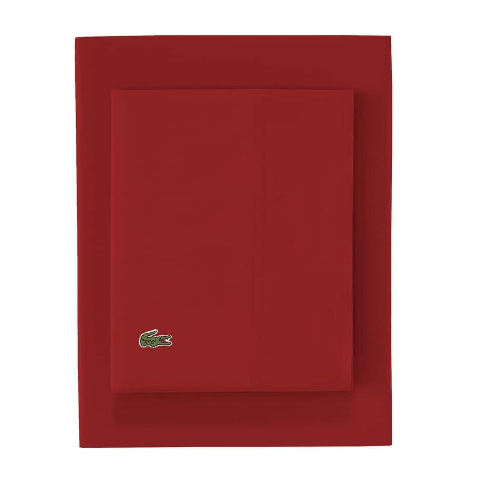 Lacoste Percale Cotton Solid Sheet Set