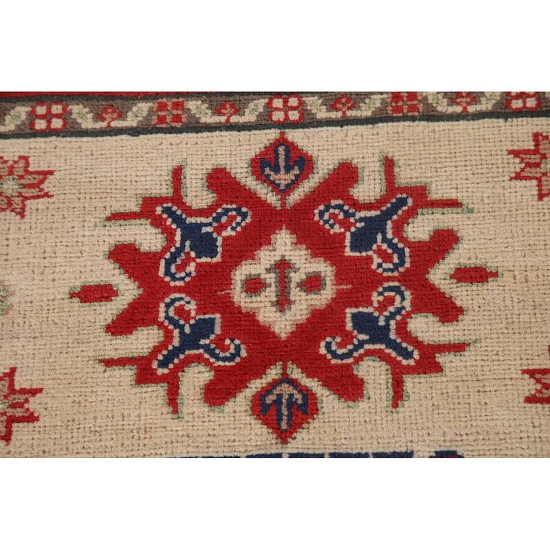 Kazak Accent Rug Hand-Knotted Wool Carpet - 2'11" x 4'3"