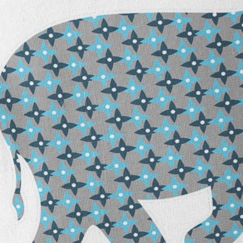 HomeRoots Set of Two 16" X 16" Blue and White Elephant Blown Seam Animal Print Indoor Outdoor Throw Pillow