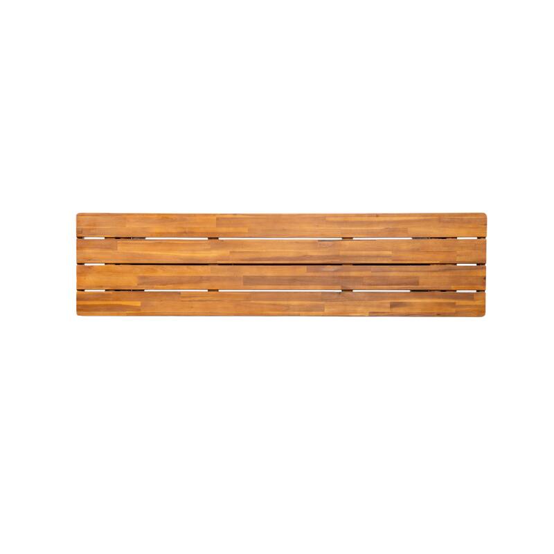 Roomfitters Outdoor Acacia Wood Dining Table Set with 1 Table and 1 Bench