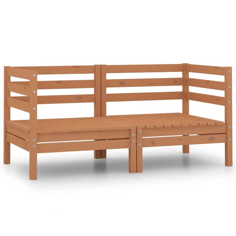 vidaXL Patio Loveseat Outdoor Patio 2-Seater Sofa for Garden Solid Wood Pine - 25" x 25" x 24.6"