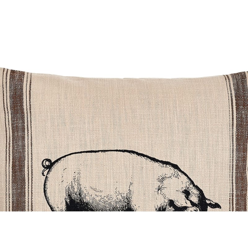 20" x 20" Pig Feed Sack Throw Pillow