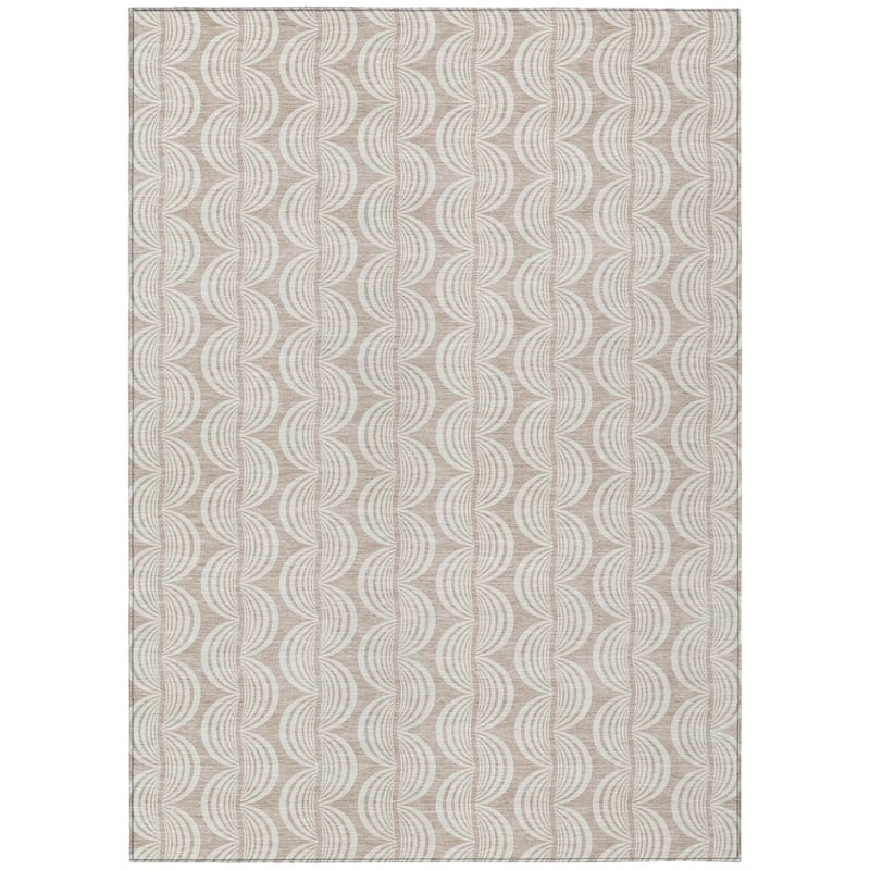 Machine Washable Indoor/ Outdoor Wavy Modern Chantille Rug