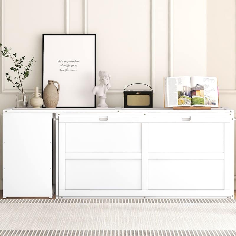 Roomfitters Queen Murphy Wall Bed with Rotating Desk and Space-Saving Design
