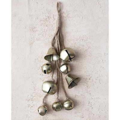Metal Bell Cluster with Jute Rope