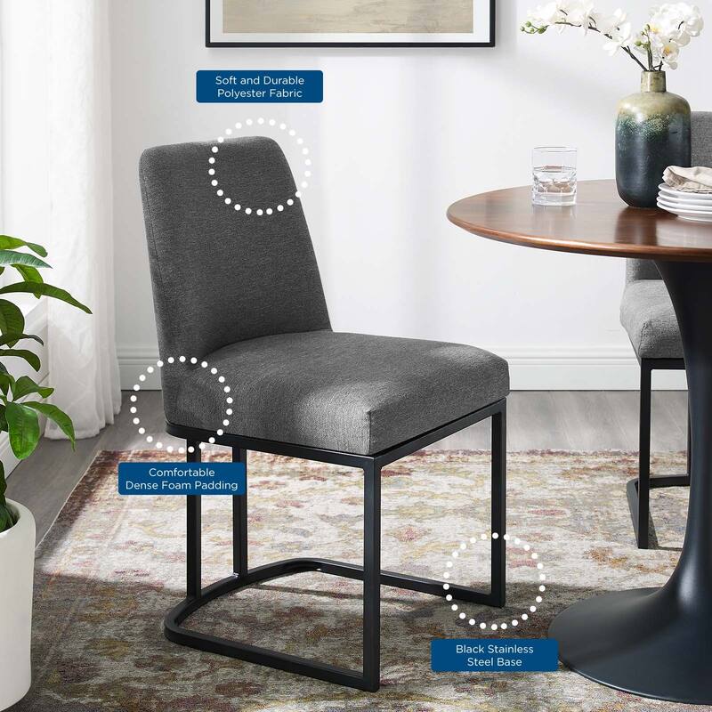 Porch & Den Shadow Hills Upholstered Sled Base Dining Chair