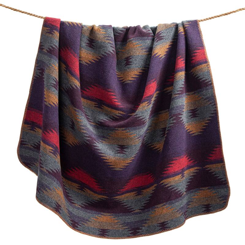 Paseo Road by HiEnd Accents Gila Wool Blend Western Aztec Throw Blanket