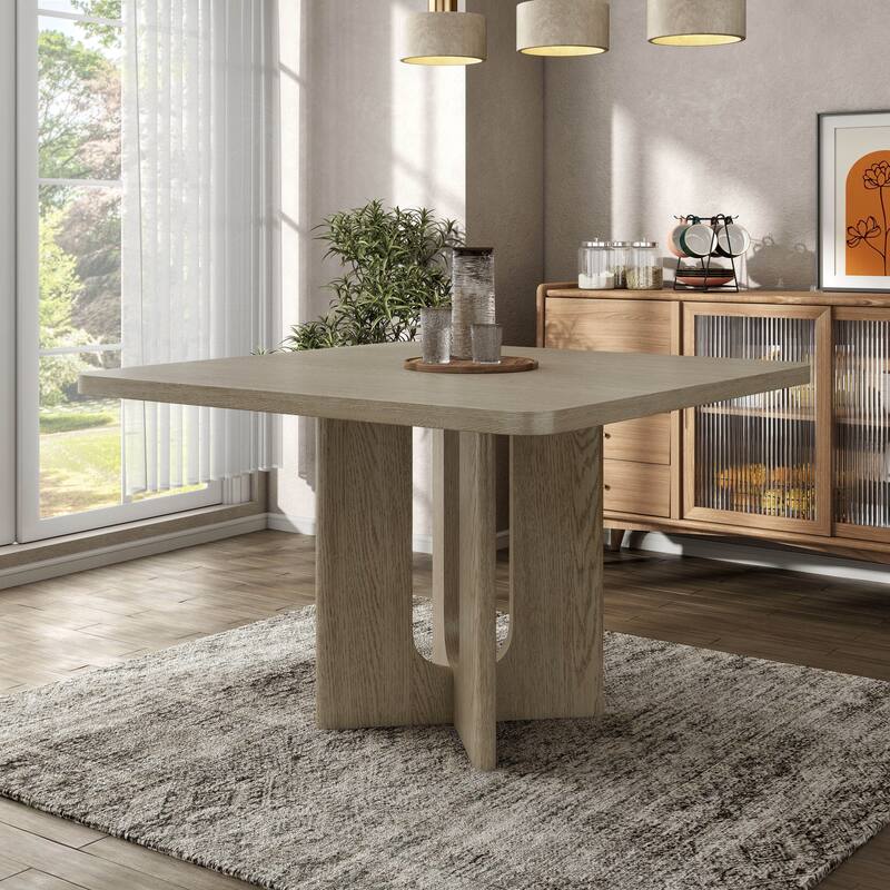 Furniture of America Piez Modern 54-inch Square Solid Wood Counter Height Dining Table - White Oak