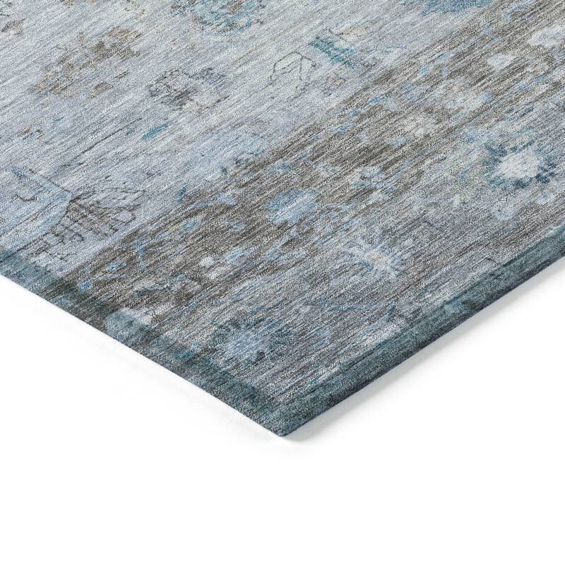 Machine Washable Indoor/ Outdoor Traditional Border Chantille Rug
