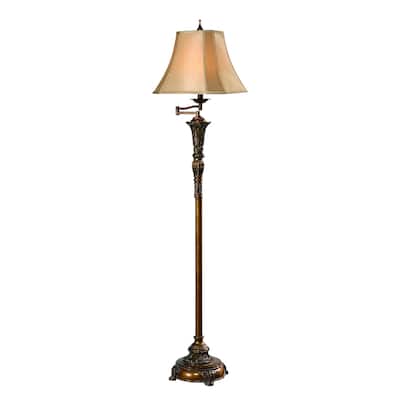 Antique Chic Gold 60.5-inch Floor Lamp - Oriental Gold - 60.5'' H x 15" Sq