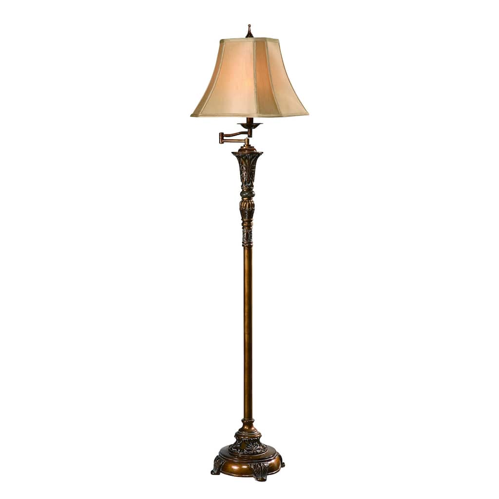 Antique Chic Gold 60.5-inch Floor Lamp - Oriental Gold - 60.5'' H x 15" Sq