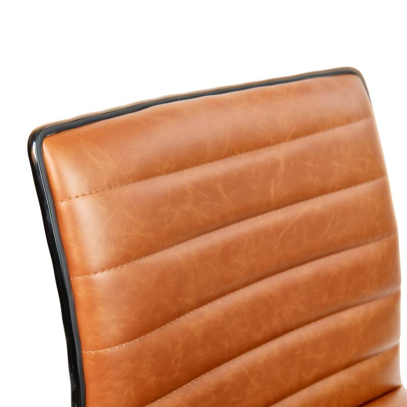 Low Back Designer Armless Ribbed Swivel Task Office Chair