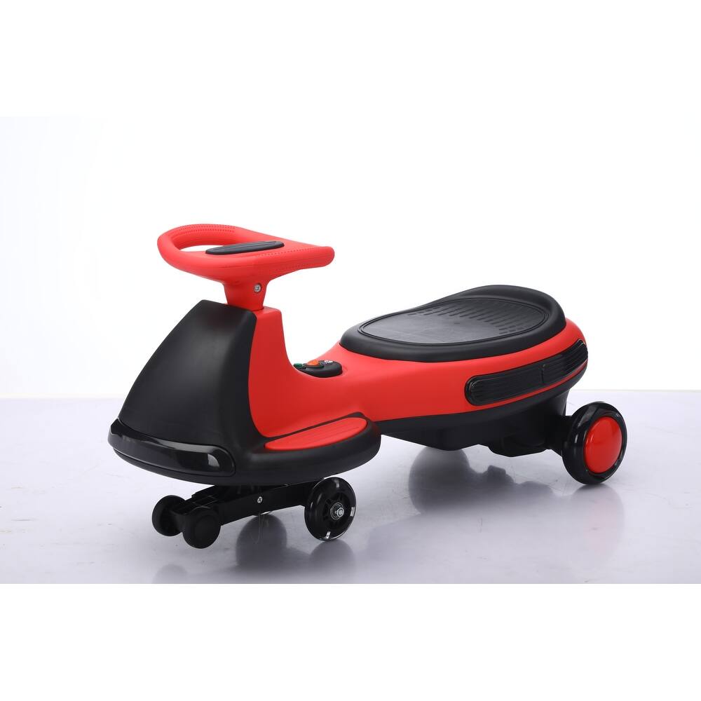 Kids Electric Ride On Car 12V Electric Wiggle Car, LED Lights, Music, Anti-Rollover for Boys and Girls Ages 3+ Indoor/Outdoor