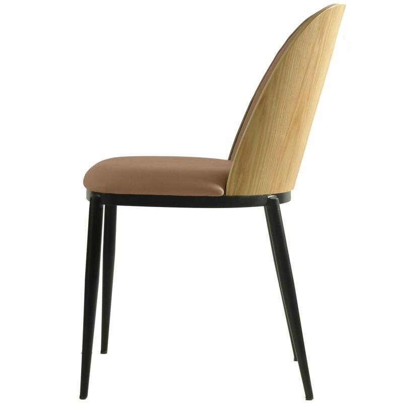 Dining Chair with Upholstered Seat Side Chair with MDF Wood Frame in Steel Set of 4
