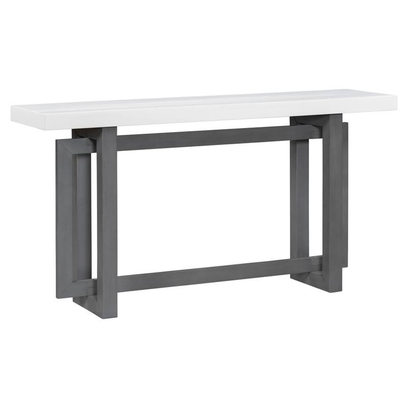 59.1 in. W Contemporary Console Table with Wood Top