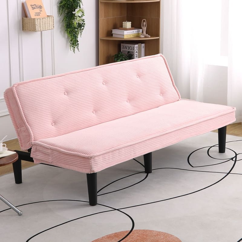 65.7" Corduroy Armless Upholstered Sofa Bed
