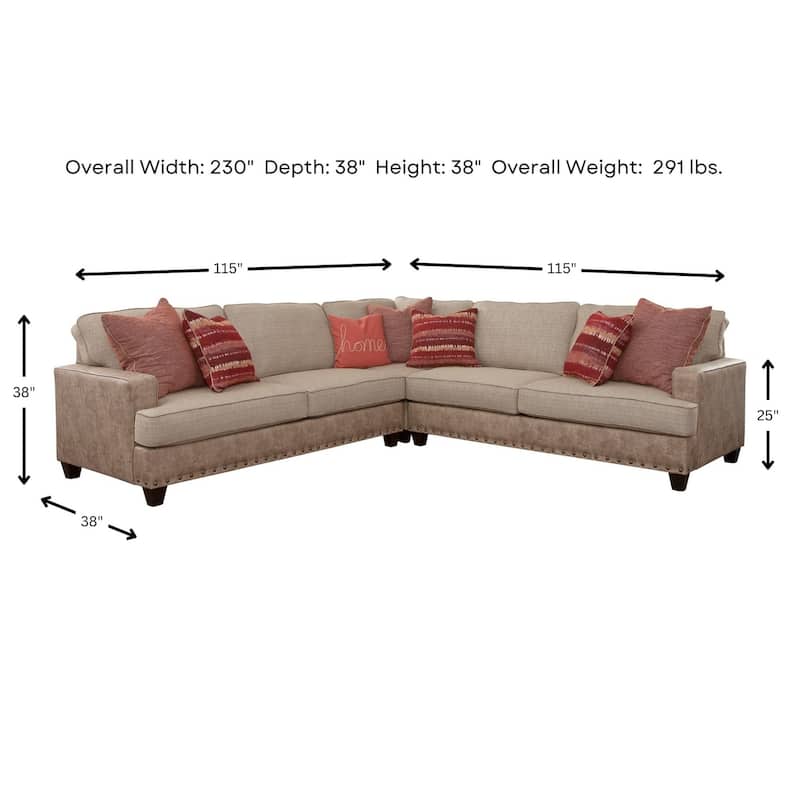 Woodhaven Furniture MesaView Three-Piece Sectional