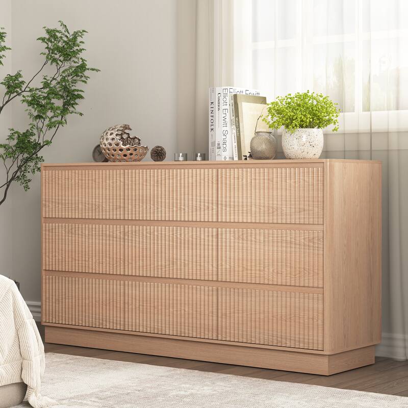 Large Floor Chest of Drawers 9 Drawer Dresser for Bedroom, Freestanding Storage Cabinet Side Table TV Stand