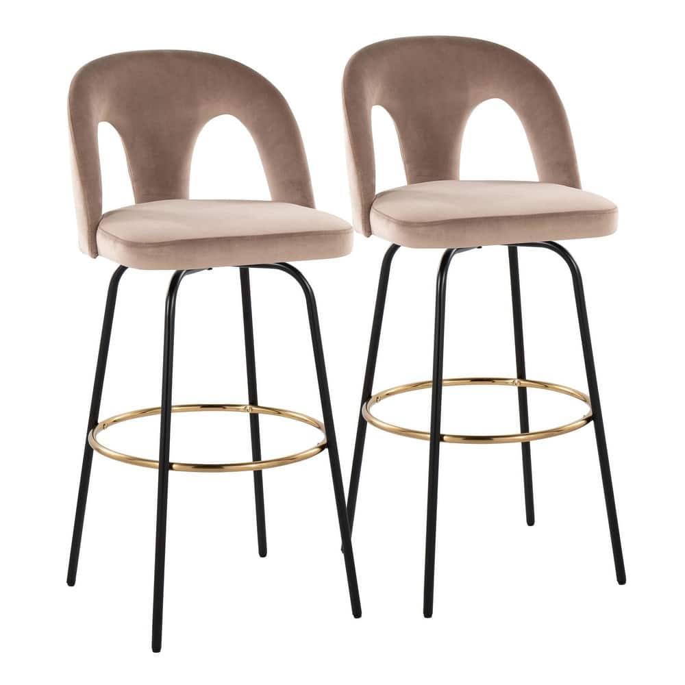 Ava Upholstered 30" Fixed-Height Barstool - Set of 2