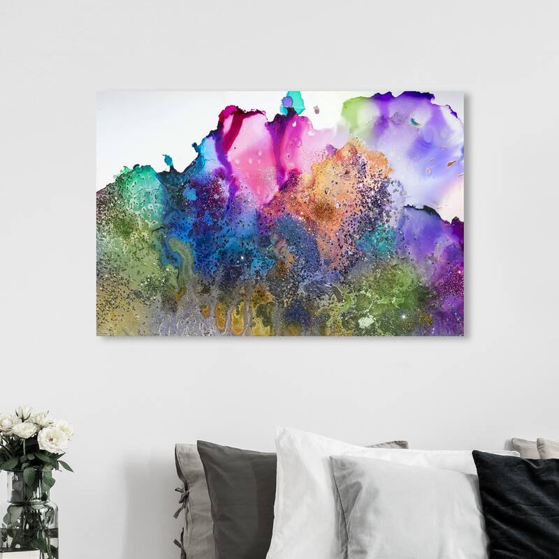 Wynwood Studio Canvas Abstract Color Bloom Pink and Neon Pink Modern & Contemporary Wall Art Canvas Print - 36 x 54